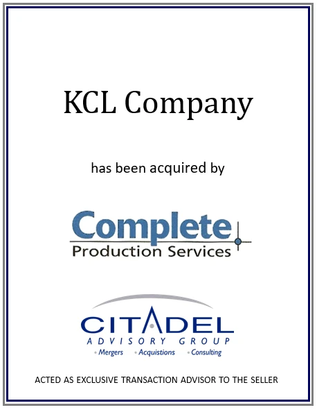 KCL Company acquired by Complete Production Services