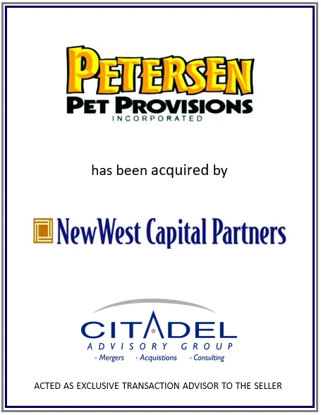 Petersen Pet Provisions acquired by New West Capital Partners