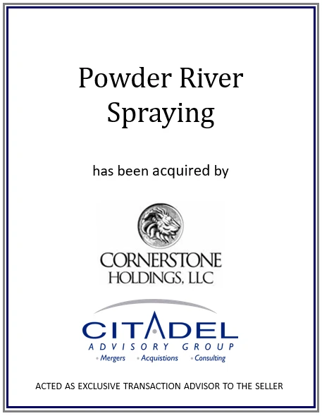 Powder River Spraying acquired by Cornerstone Holdings
