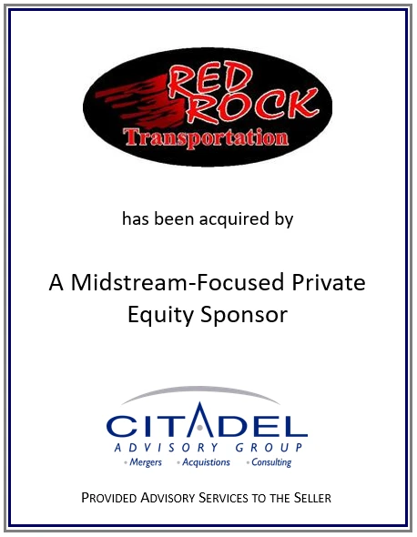 Red Rock Transportation acquired by midstream-focused private equity