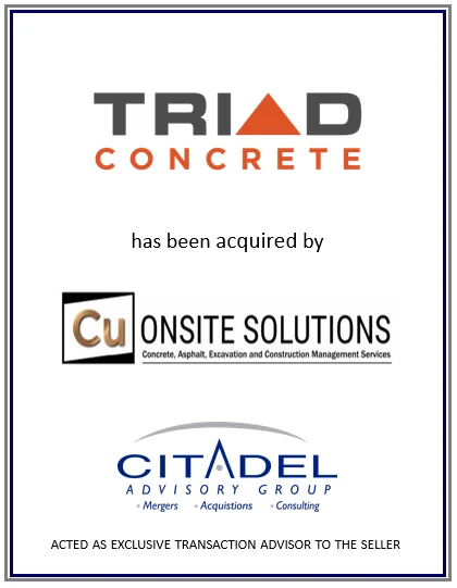 Triad Concrete acquired by Cu Onsite Solutions