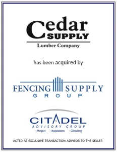 Cedar Supply acquired by Fencing Supply Group